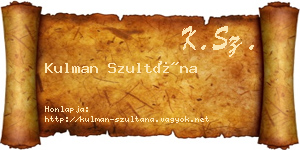 Kulman Szultána névjegykártya